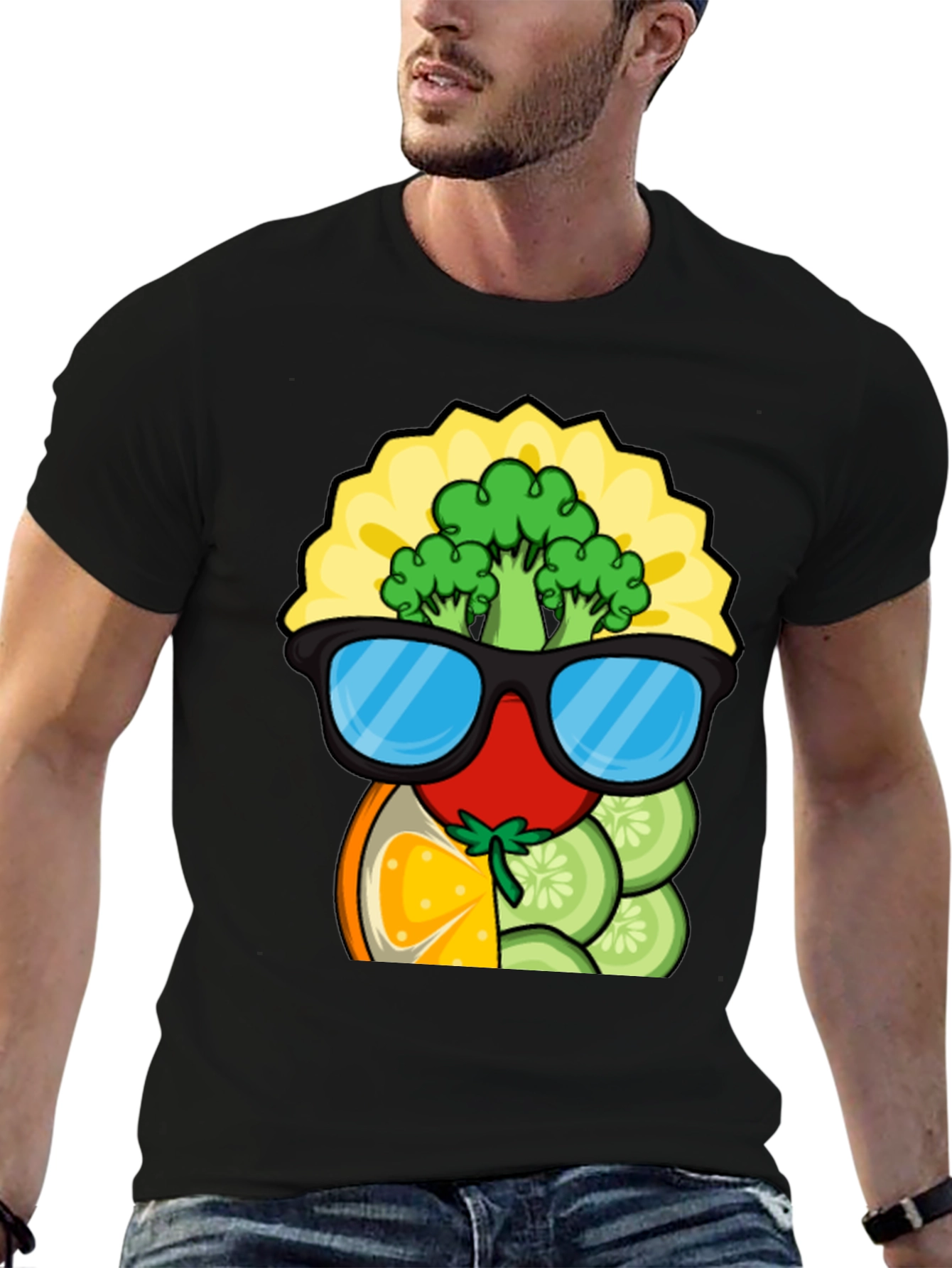 Funky Fruits & Veggies T-Shirt - Quirky Graphic Tee