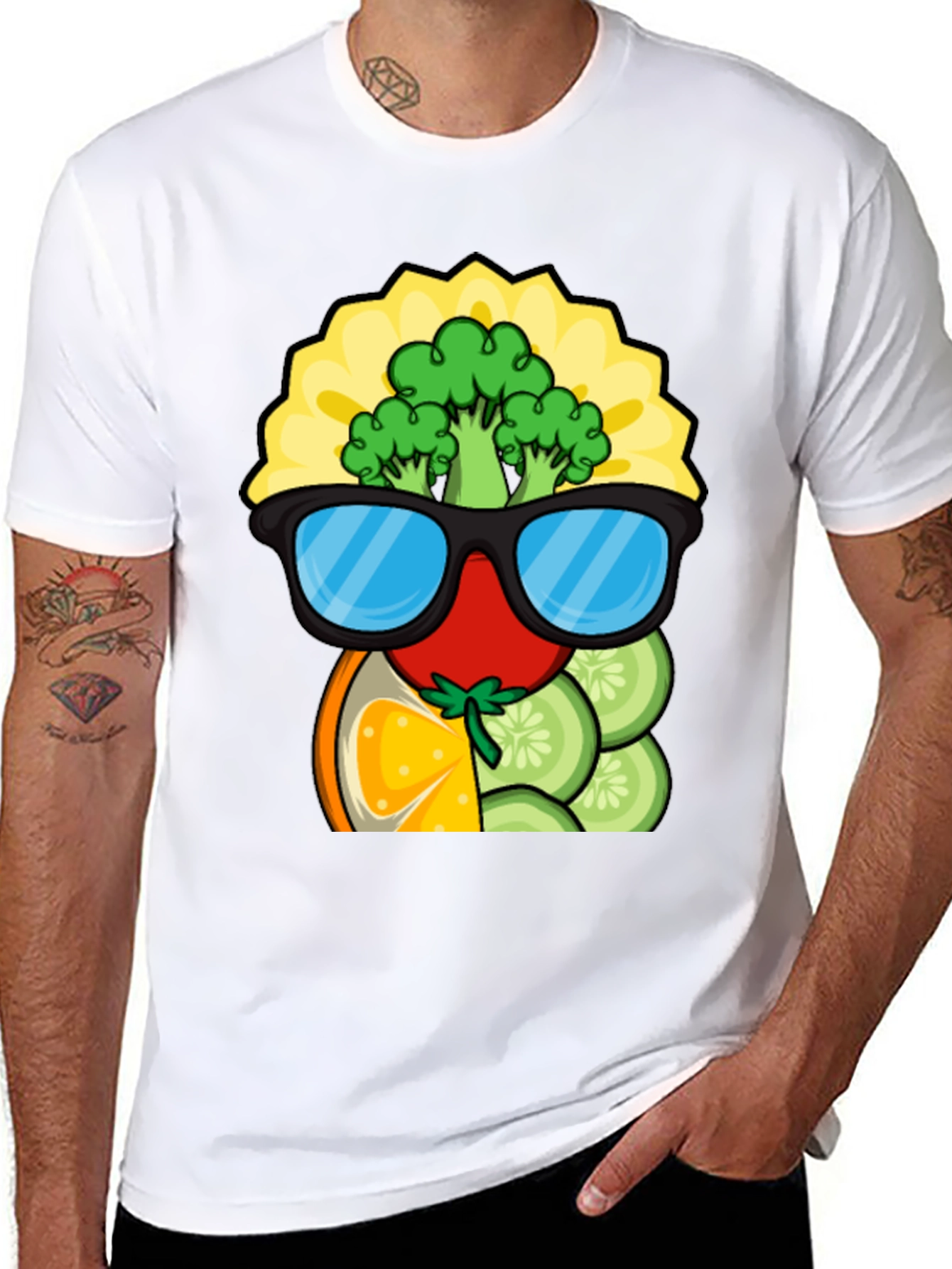 Funky Fruits & Veggies T-Shirt - Quirky Graphic Tee