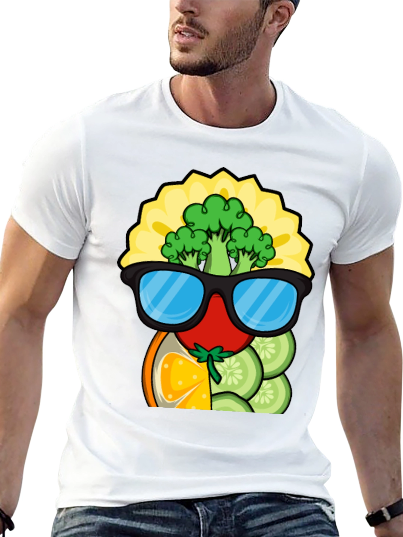 Funky Fruits & Veggies T-Shirt - Quirky Graphic Tee