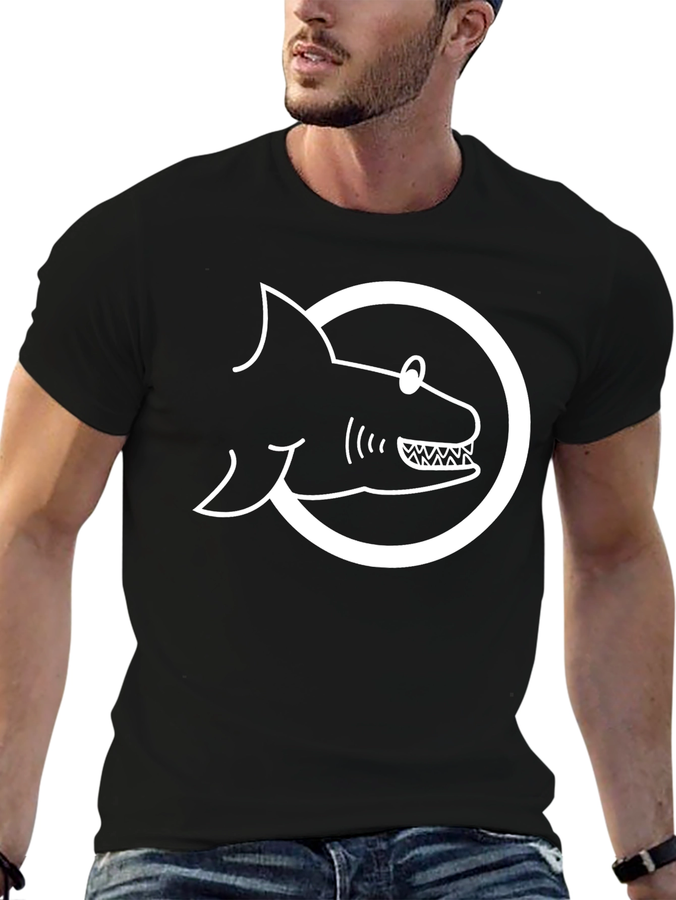 Shark Graphic T-Shirt - Mens Black Tee