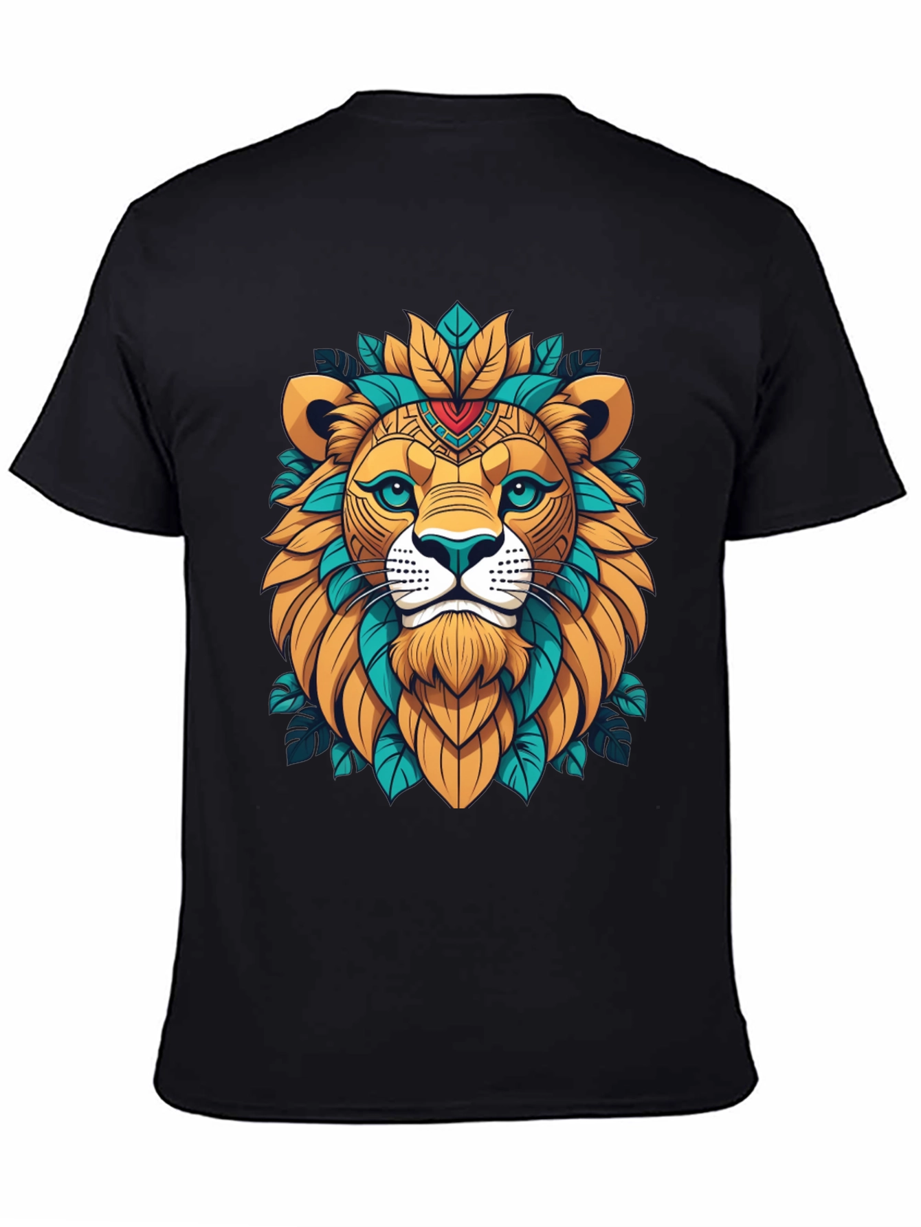 Lion Head Graphic Tee - Artistic Animal Design