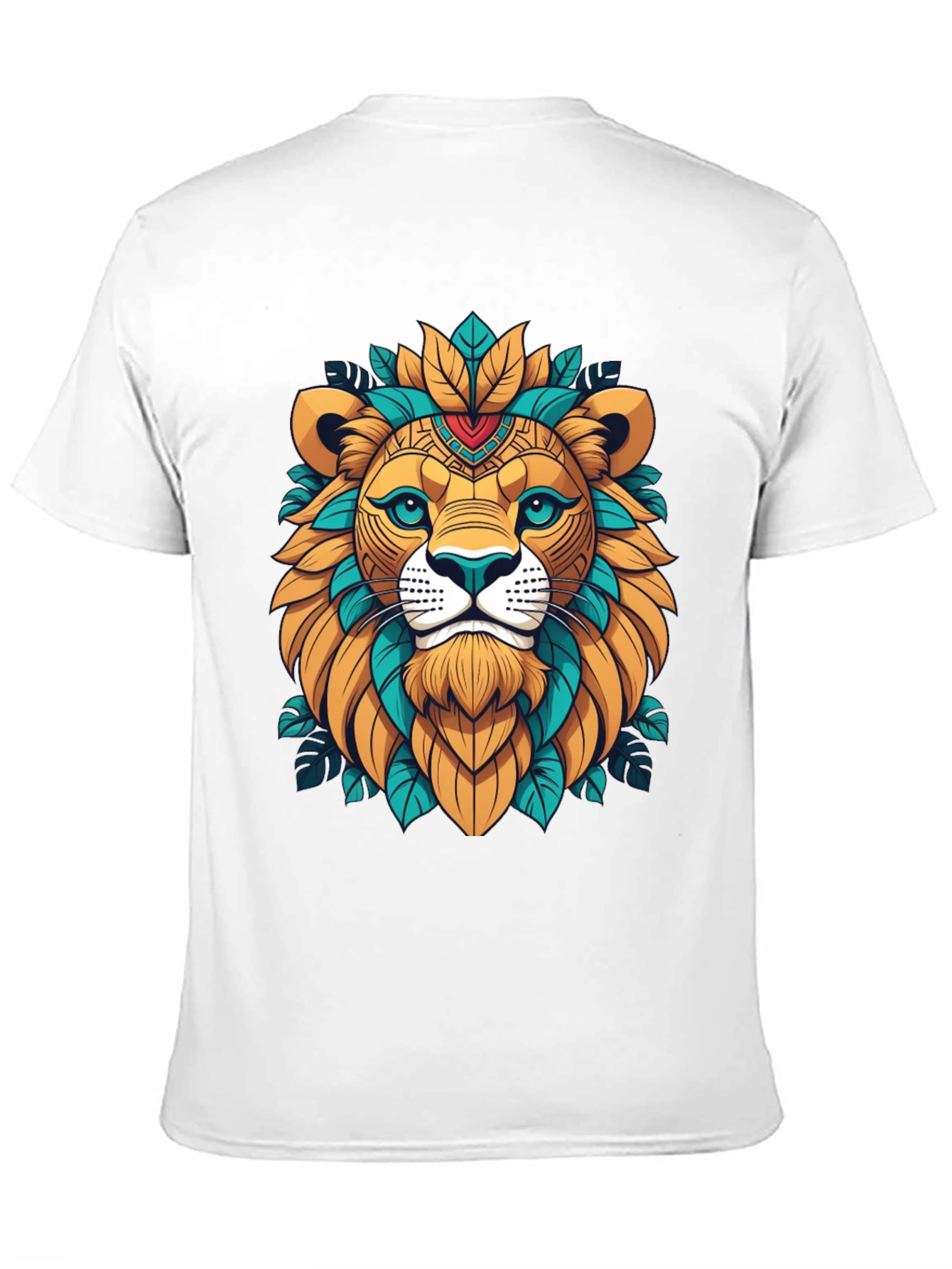 Lion Head Graphic Tee - Artistic Animal Design