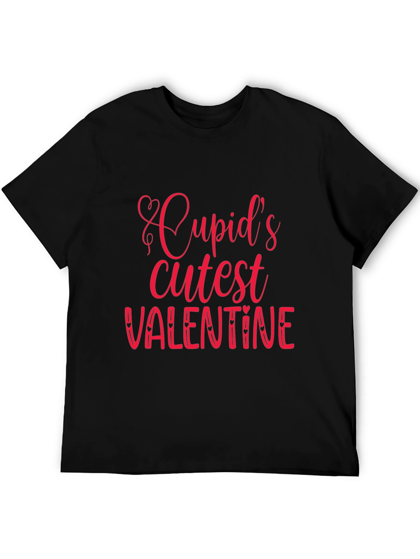 Cupids Cutest Valentine Black Graphic Tee
