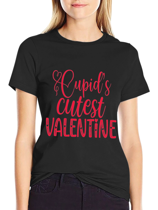 Cupids Cutest Valentine Black Graphic Tee