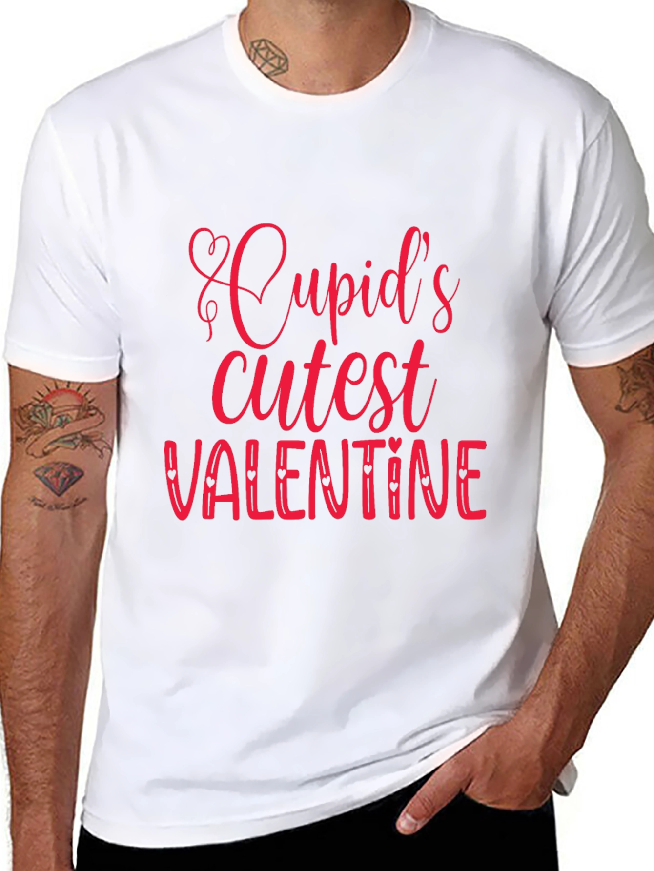 Cupids Cutest Valentine Black Graphic Tee