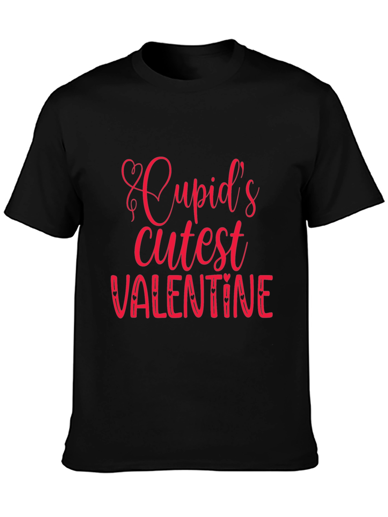 Cupids Cutest Valentine Black Graphic Tee
