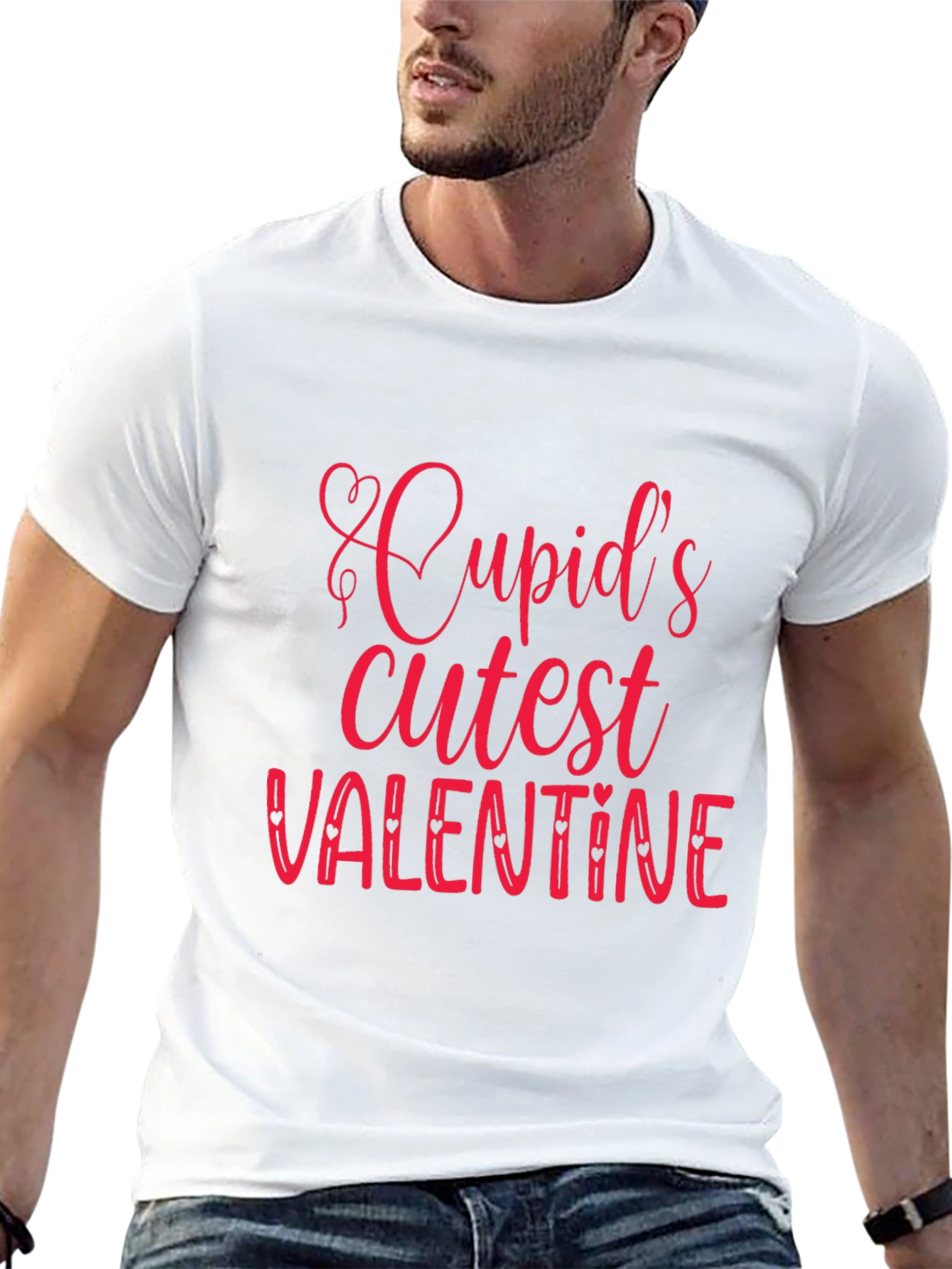 Cupids Cutest Valentine Black Graphic Tee