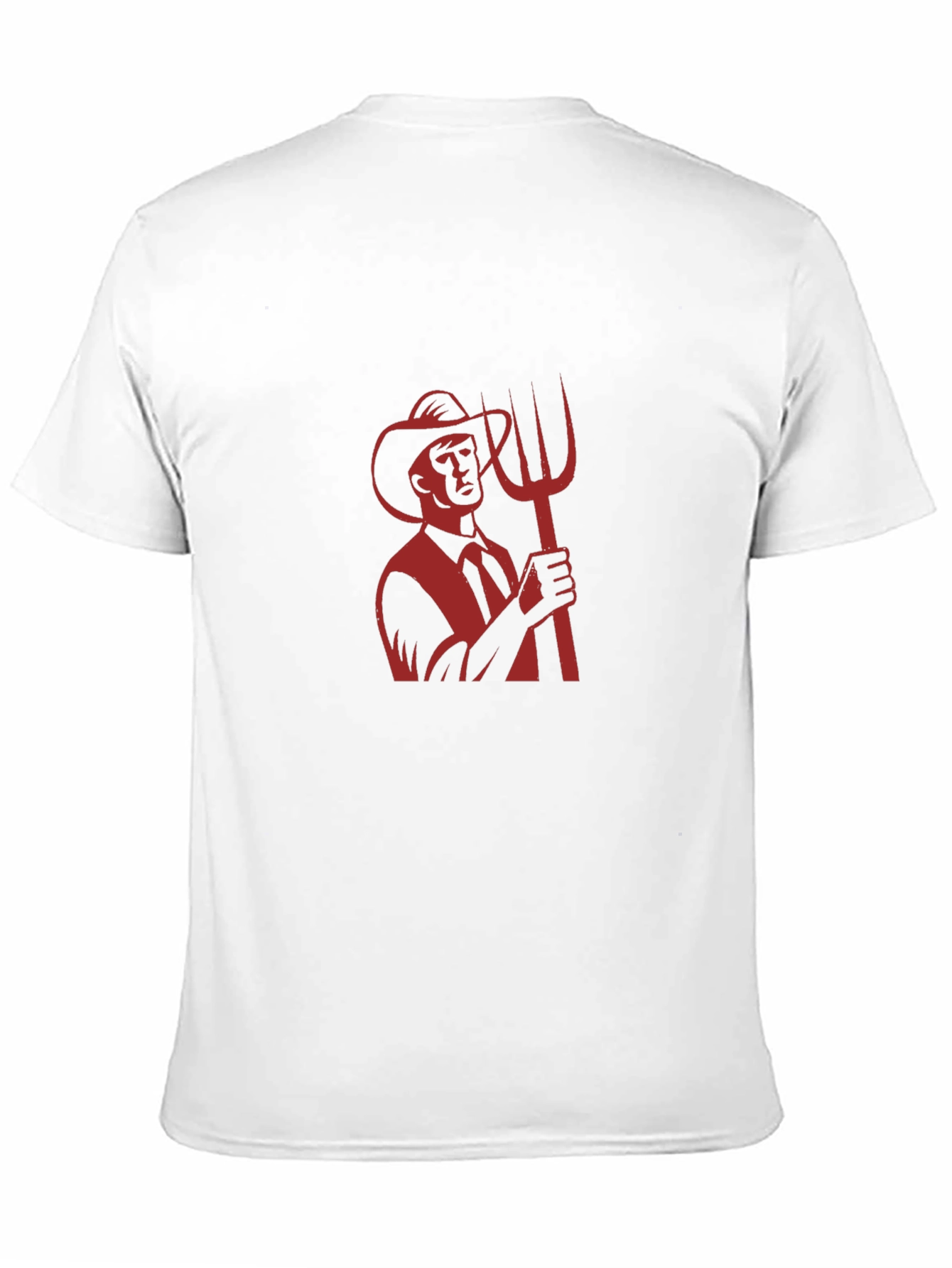 Graphic Tee: Retro Farmer with Pitchfork - Black