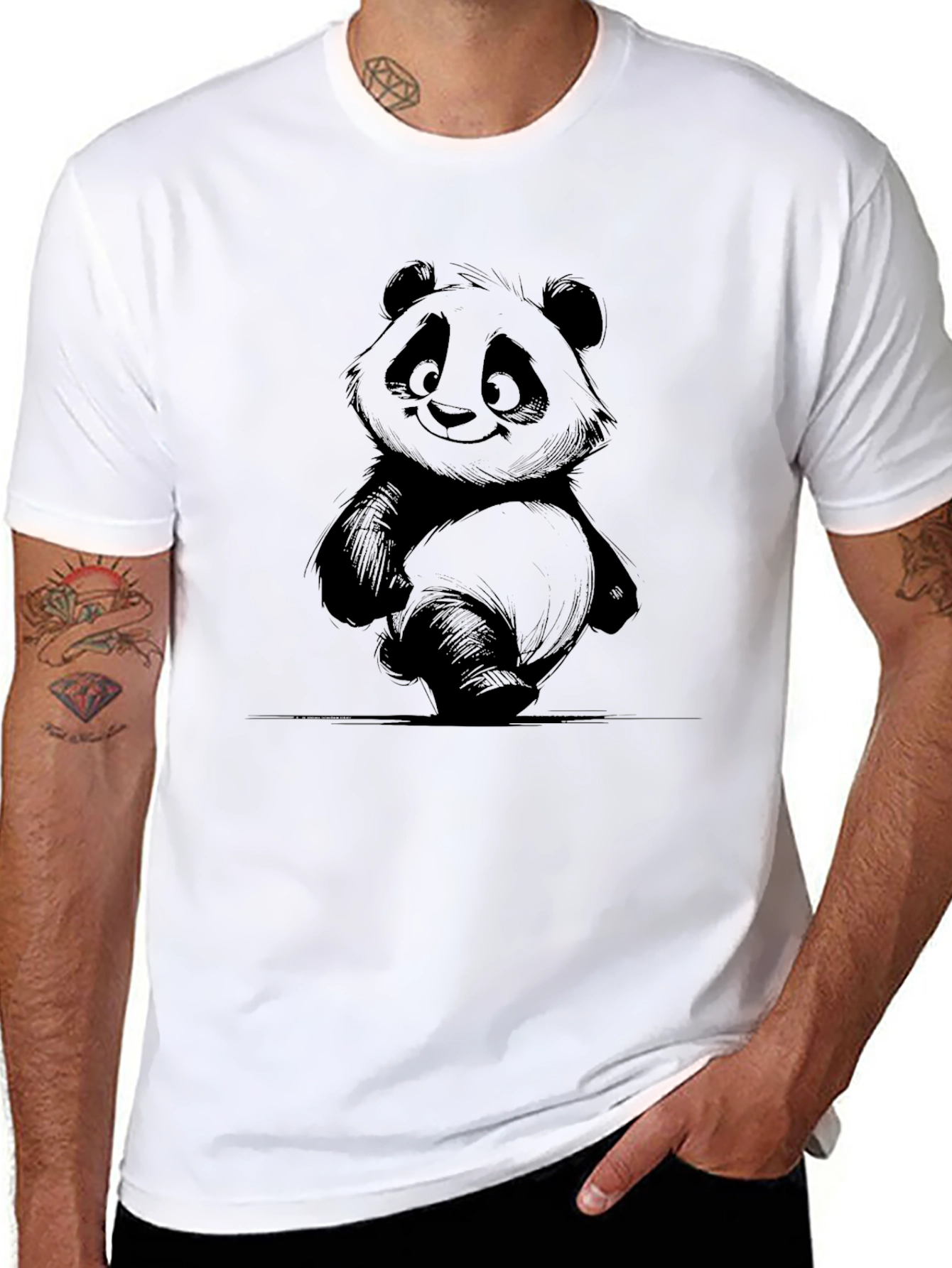 Panda Graphic Black T-Shirt