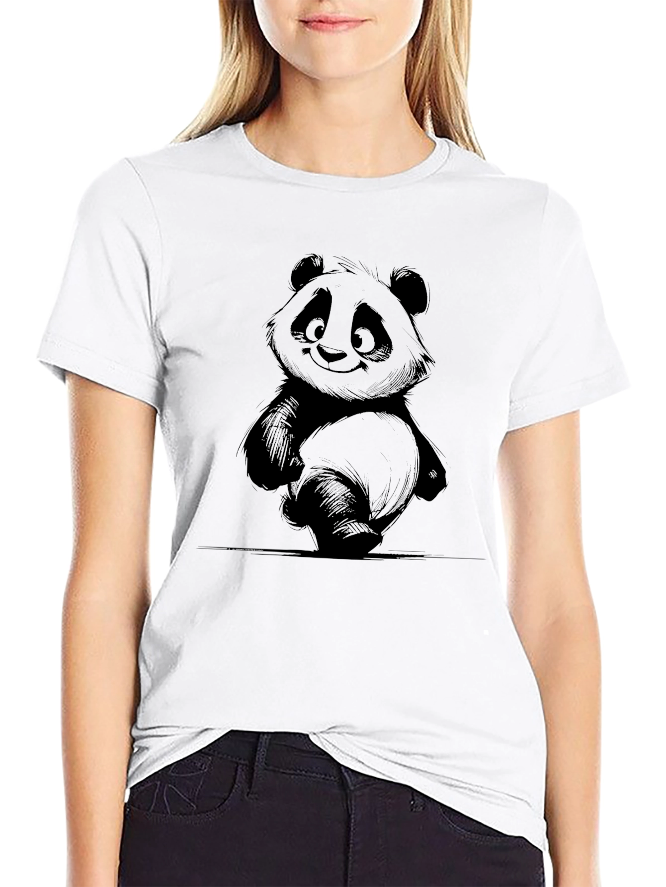 Panda Graphic Black T-Shirt