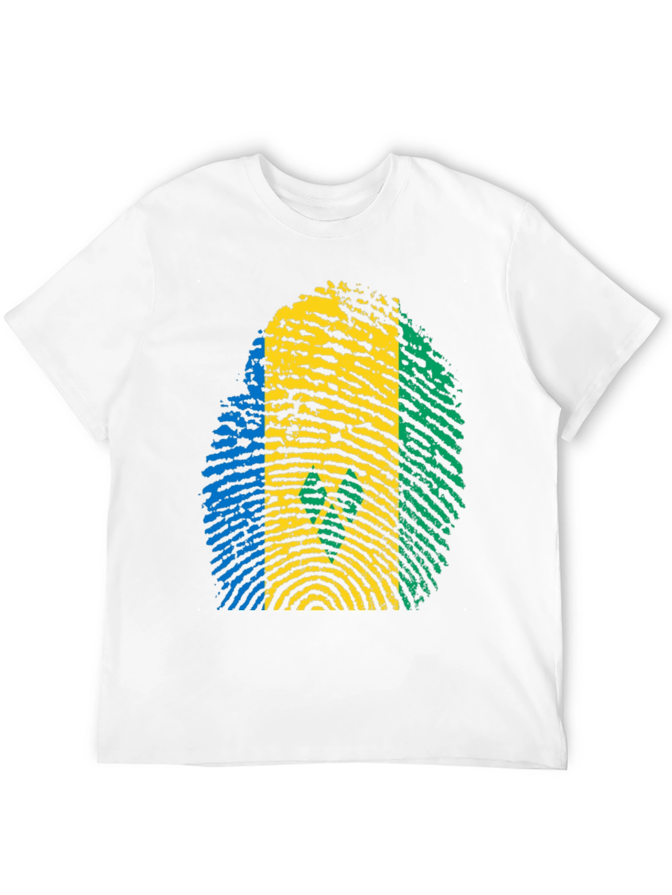 Saint Vincent Flag Fingerprint T-Shirt