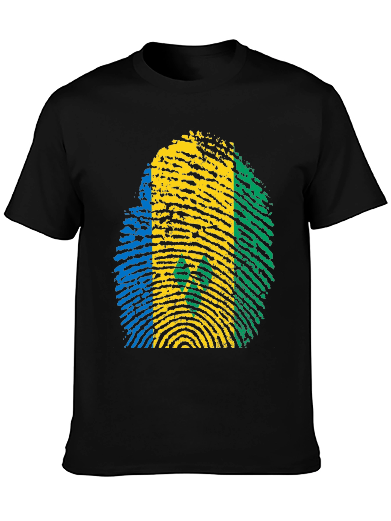 Saint Vincent Flag Fingerprint T-Shirt