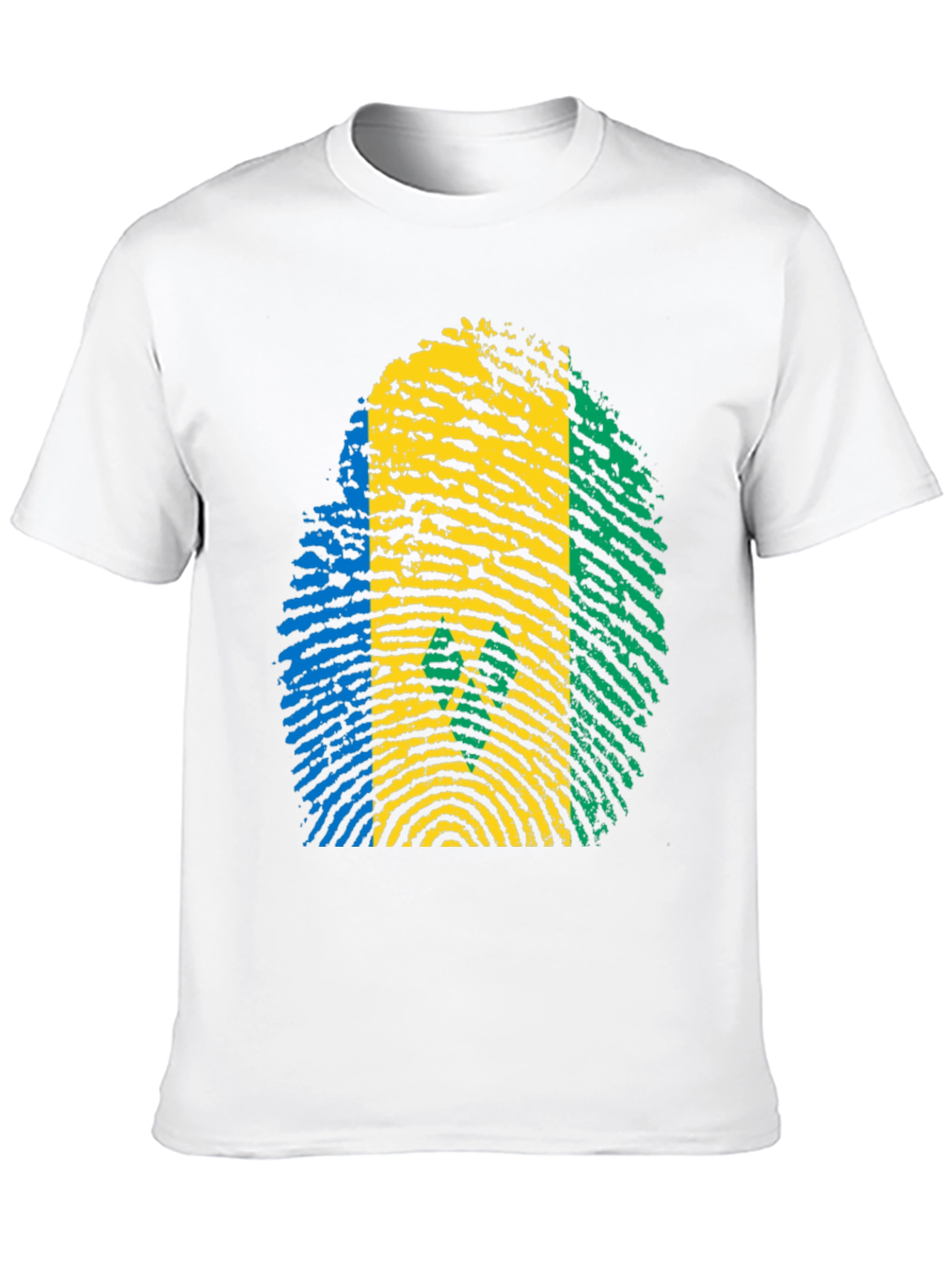 Saint Vincent Flag Fingerprint T-Shirt
