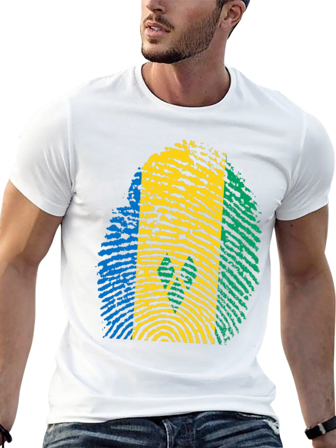 Saint Vincent Flag Fingerprint T-Shirt