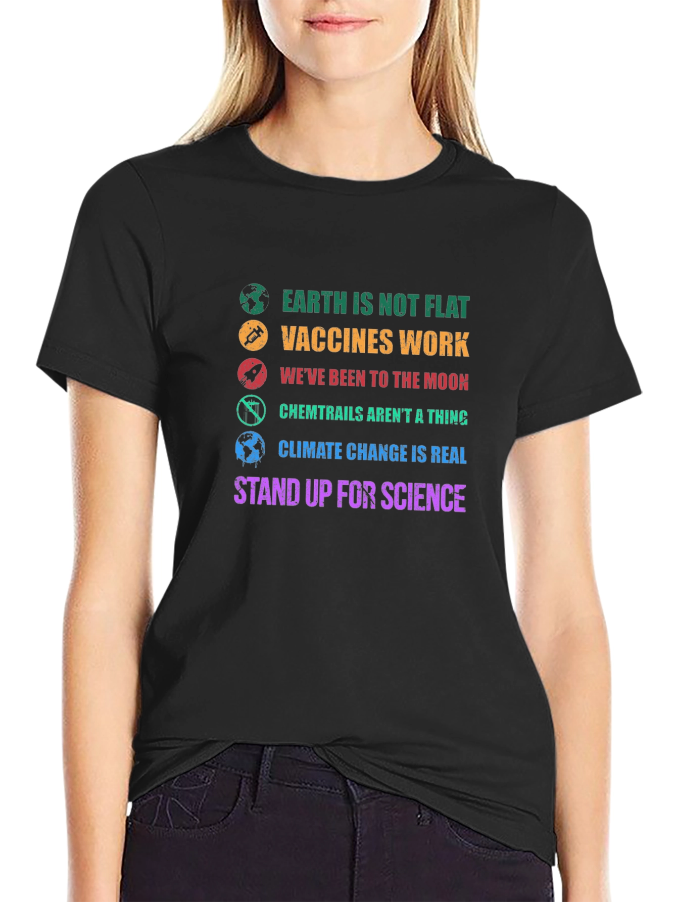 Science Matters T-Shirt: Earth Vaccines Moon Climate
