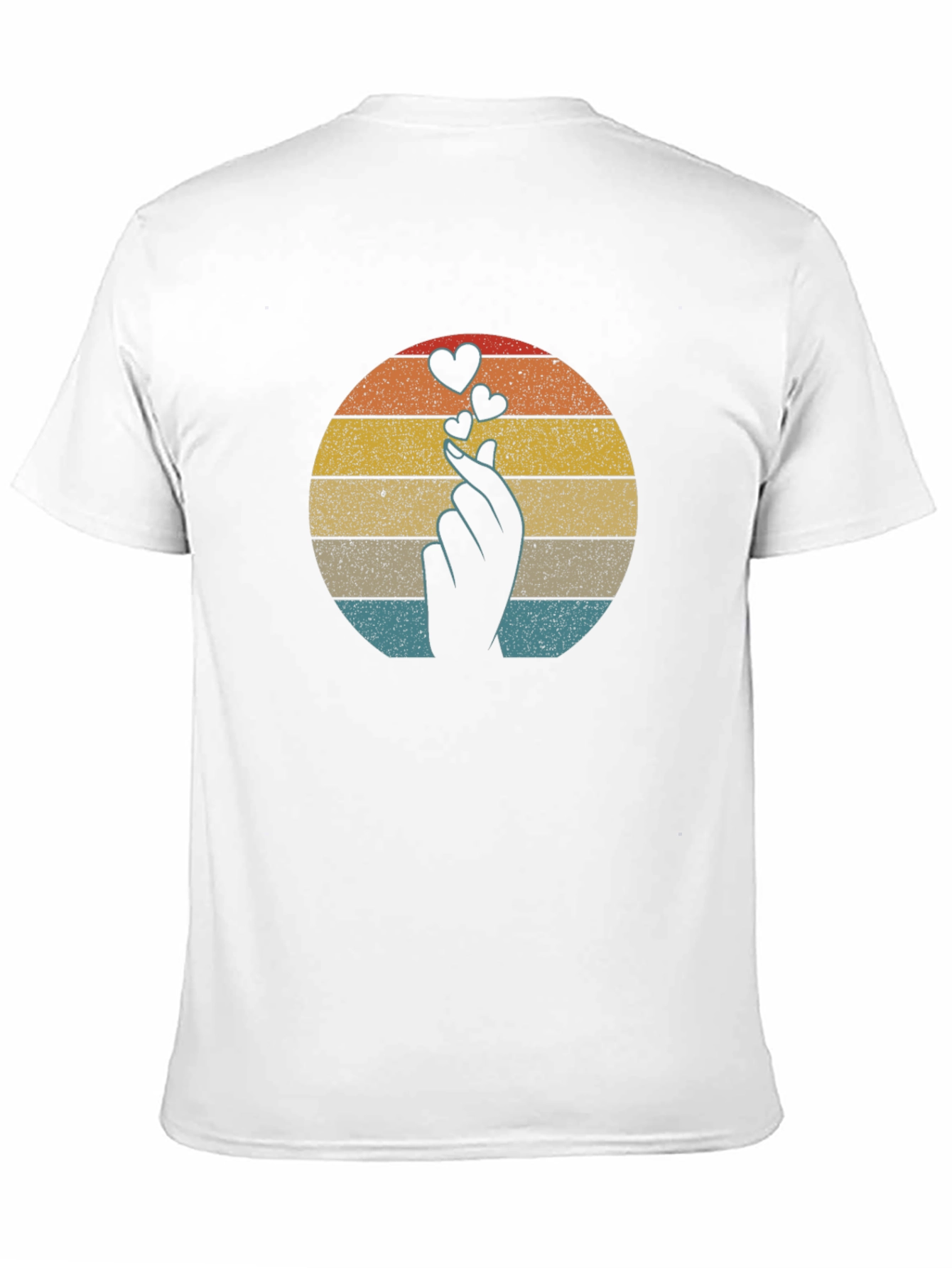 Retro Finger Heart T-Shirt - Korean Love Sign