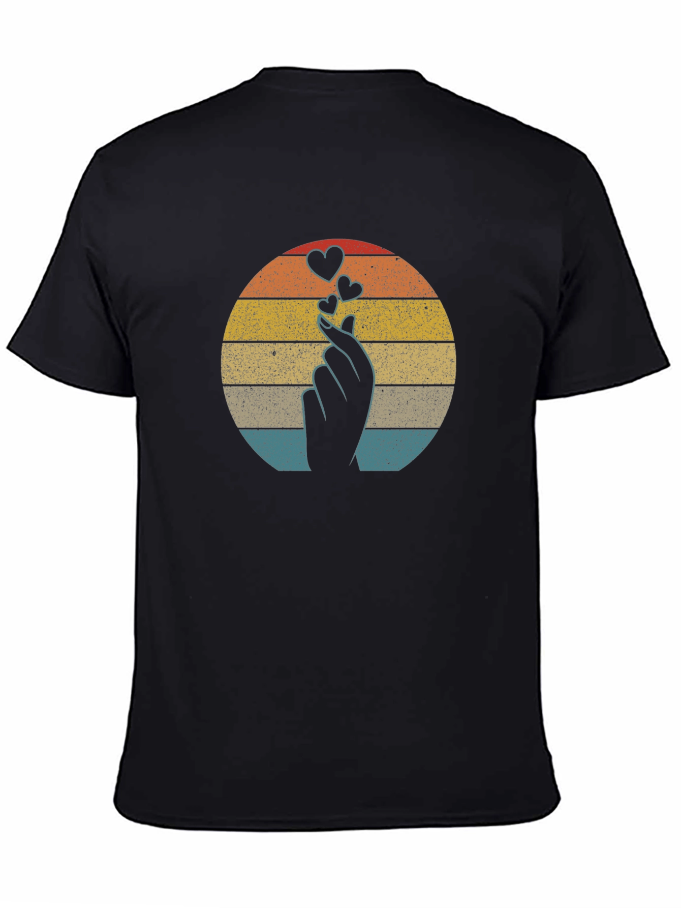 Retro Finger Heart T-Shirt - Korean Love Sign