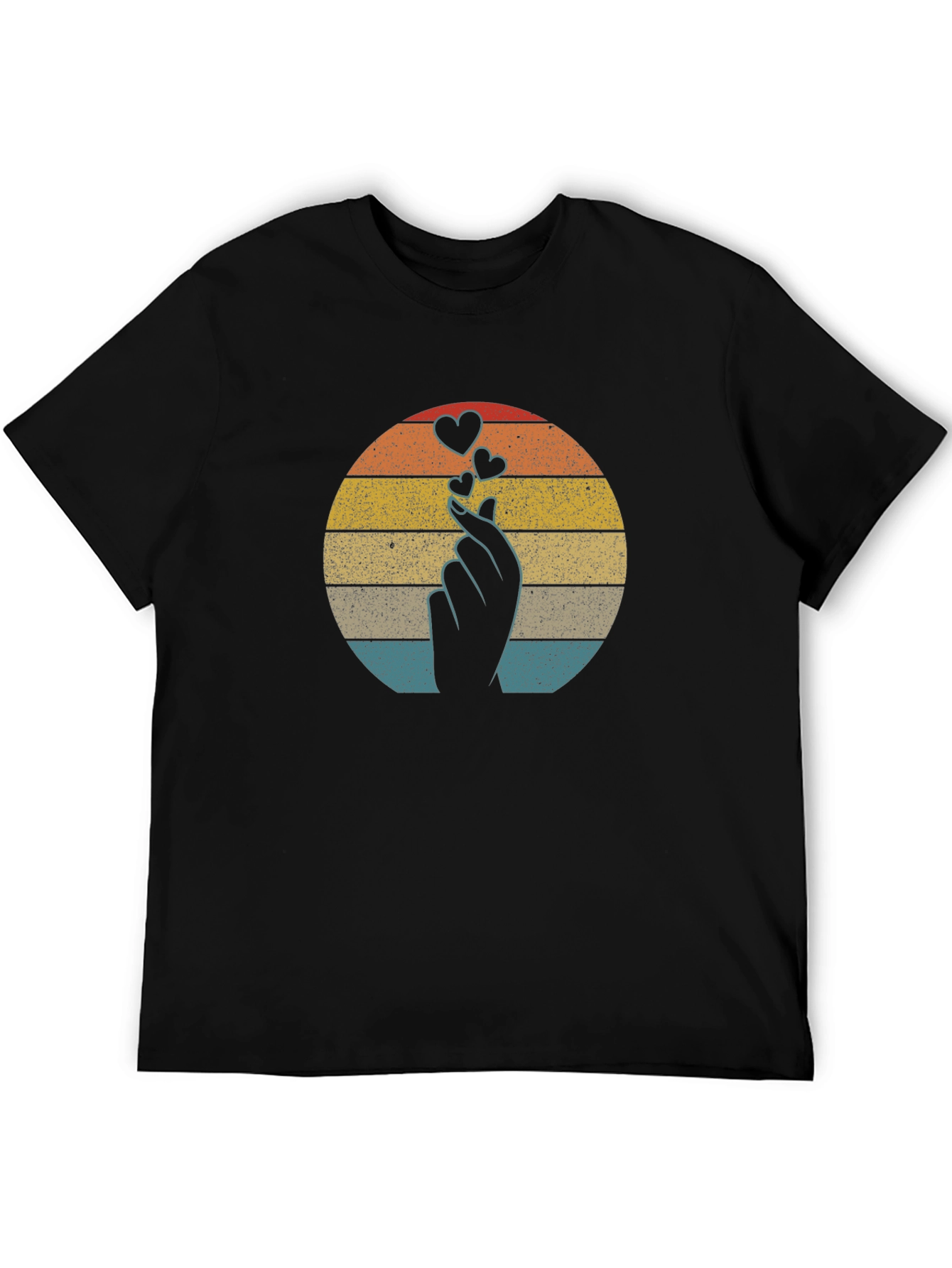 Retro Finger Heart T-Shirt - Korean Love Sign