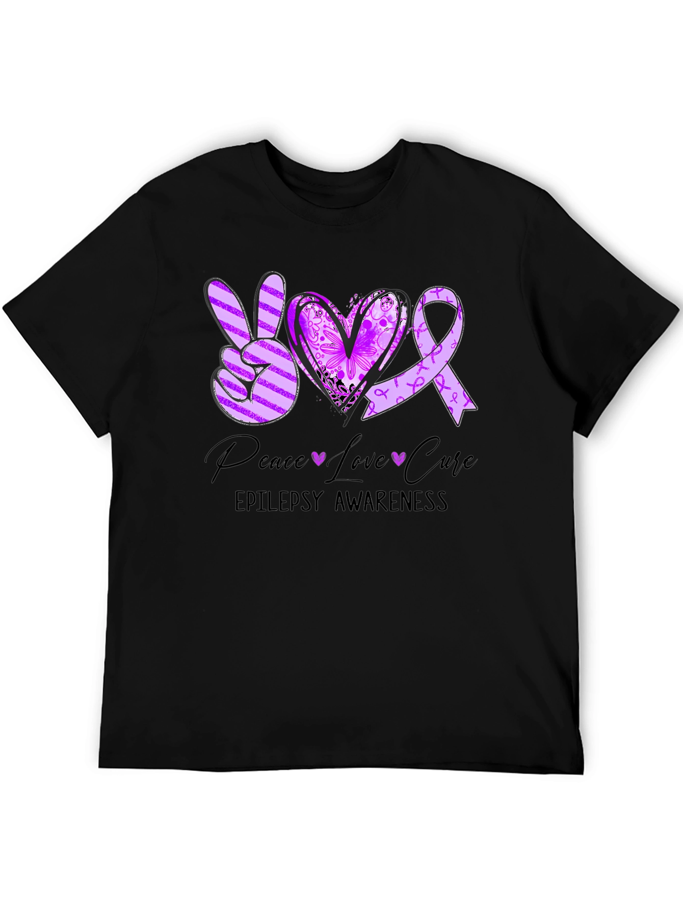 Epilepsy Awareness Peace Love Cure T-Shirt