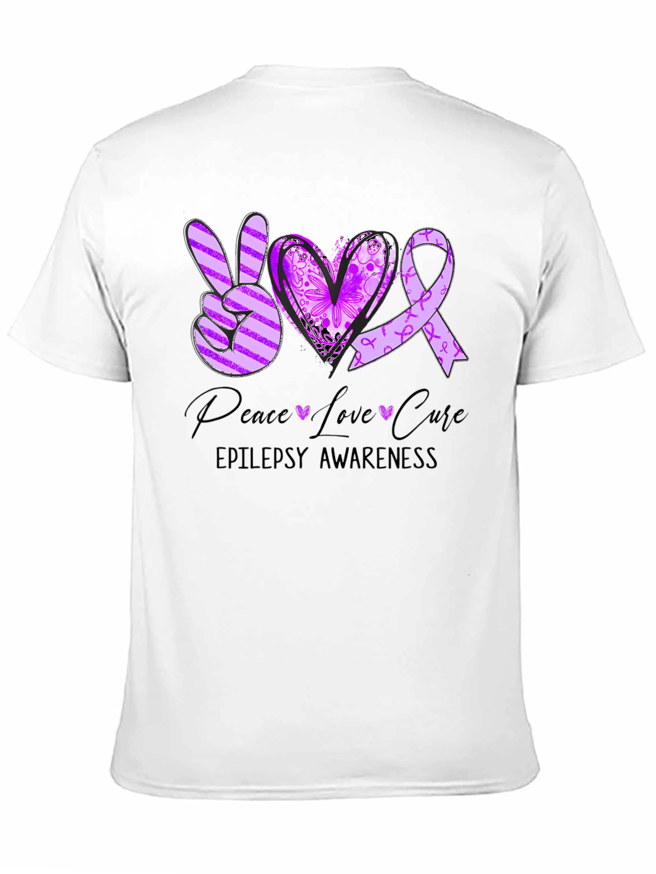 Epilepsy Awareness Peace Love Cure T-Shirt