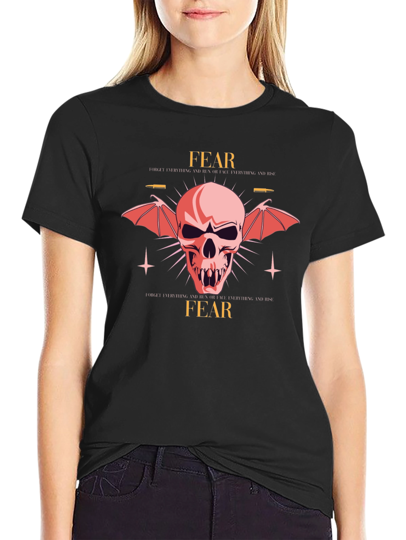 Fear Skull Graphic Black T-Shirt