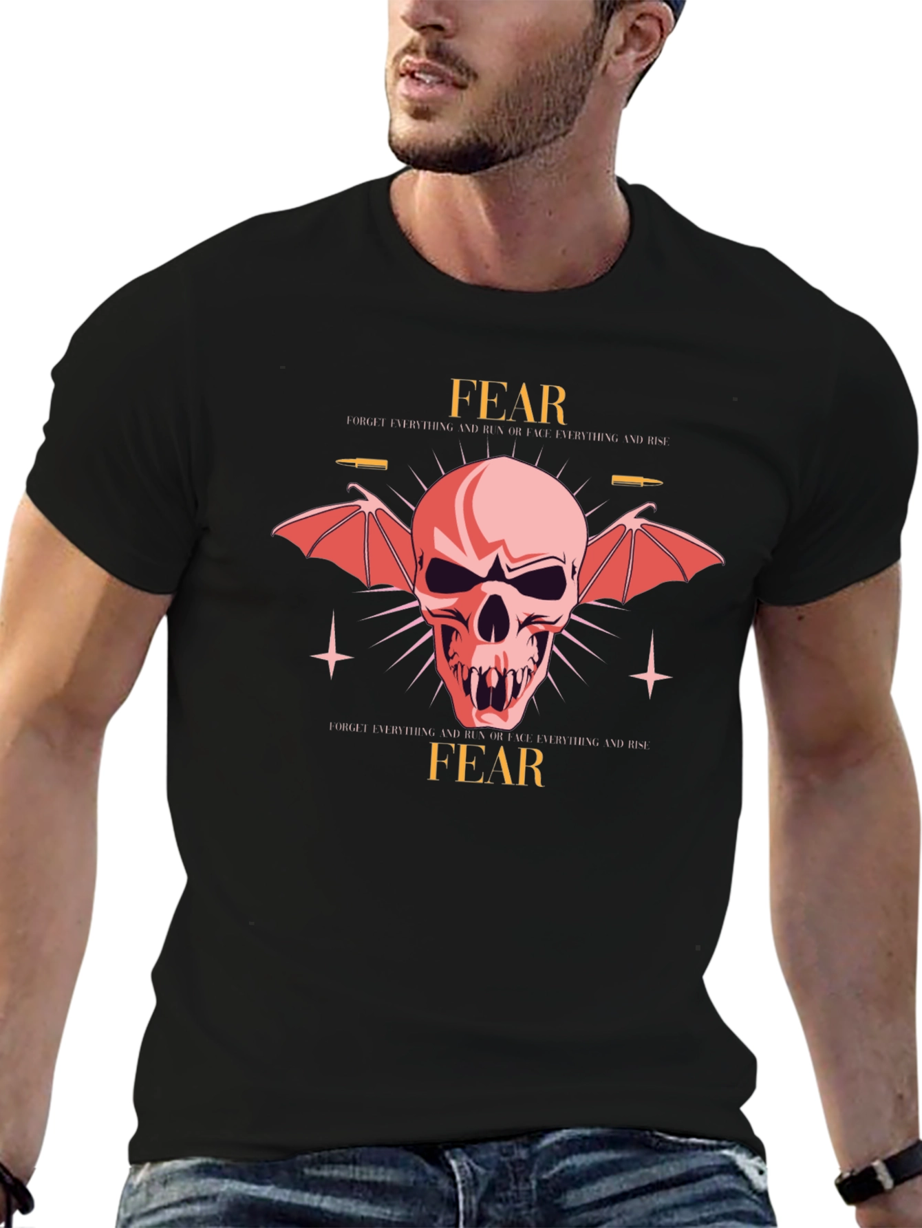 Fear Skull Graphic Black T-Shirt