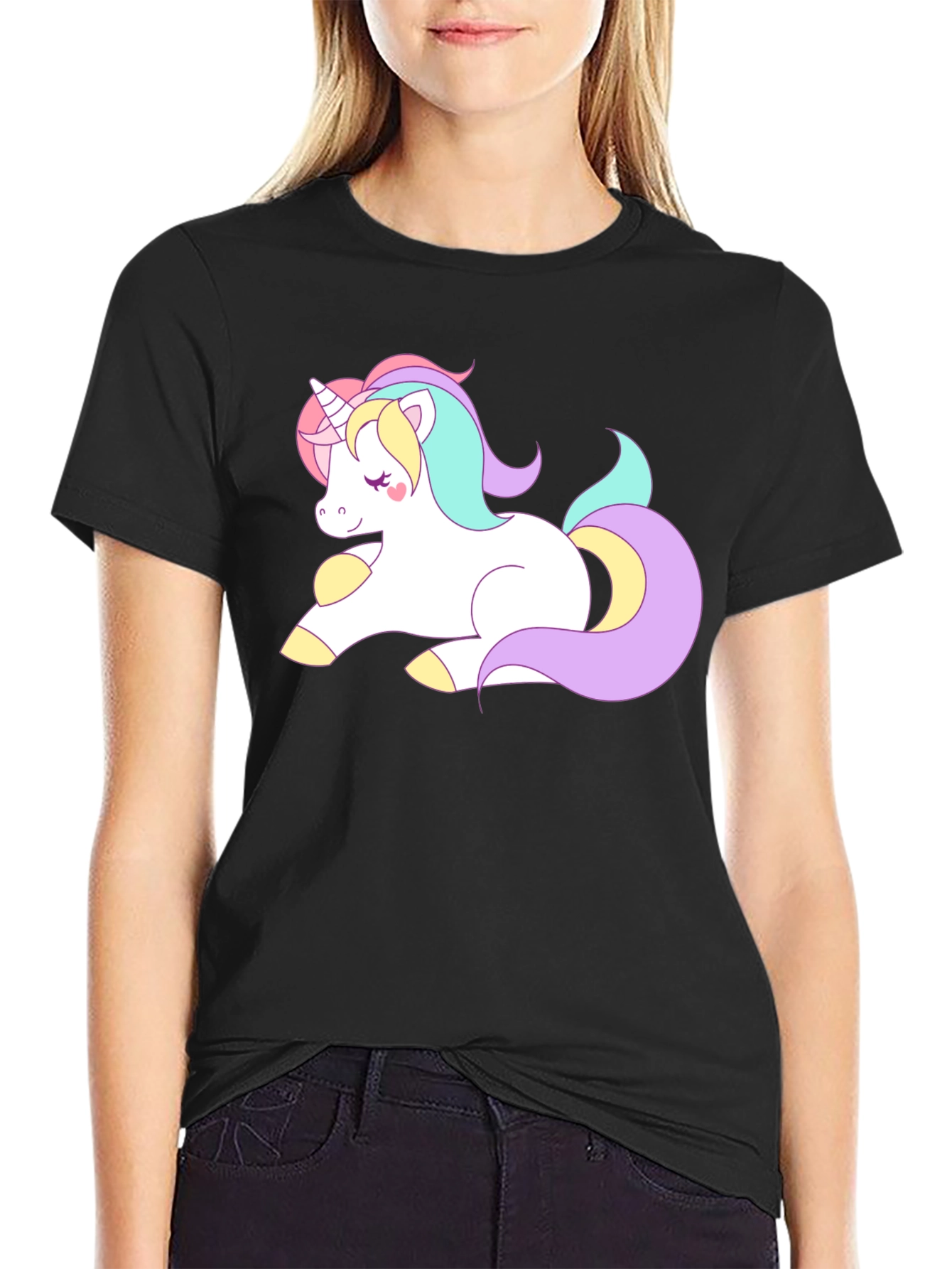Unicorn Graphic Black T-Shirt