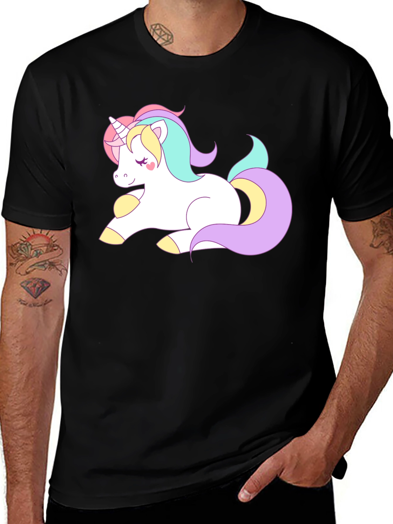 Unicorn Graphic Black T-Shirt