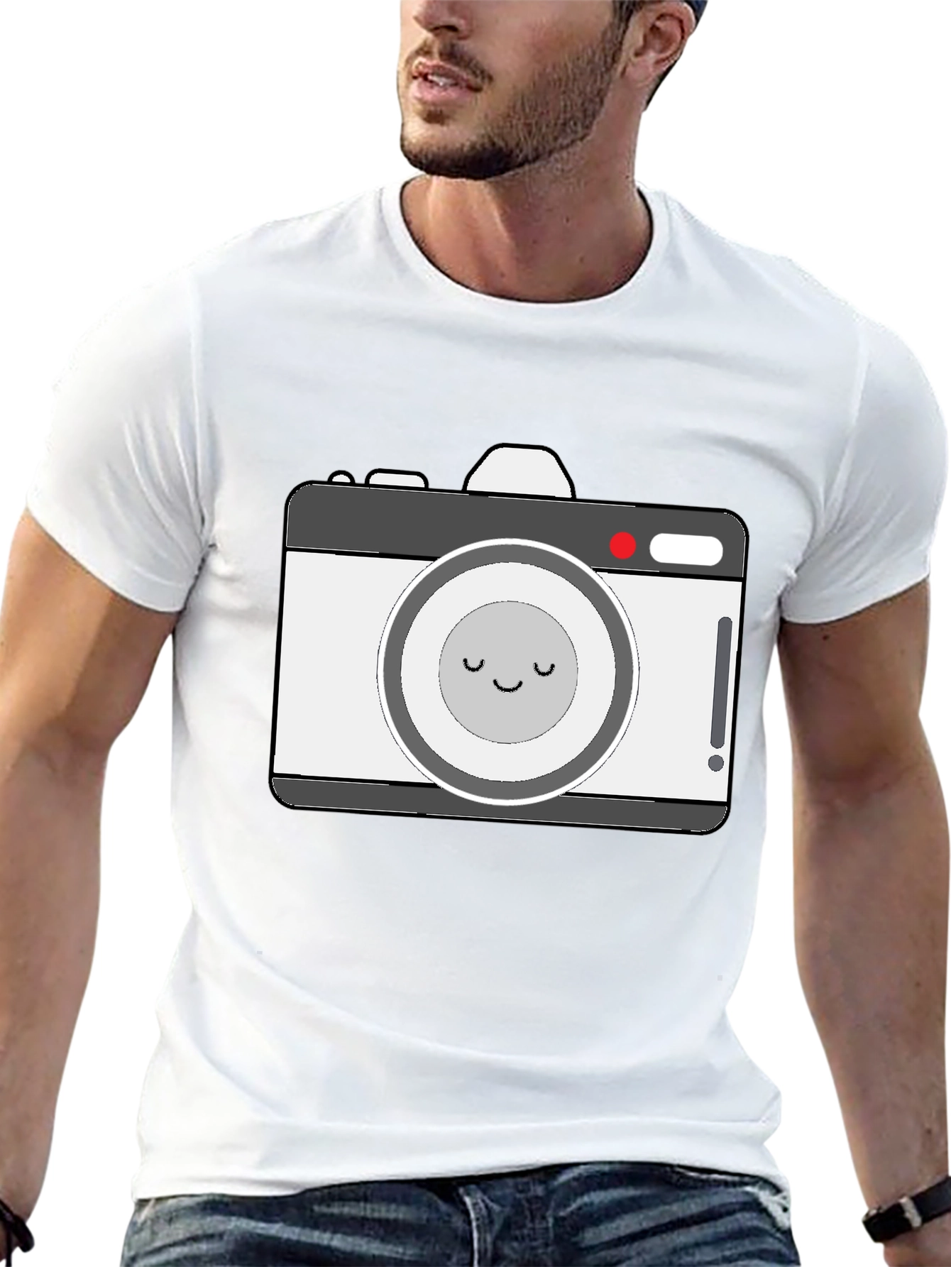 Cute Camera Graphic Black T-Shirt