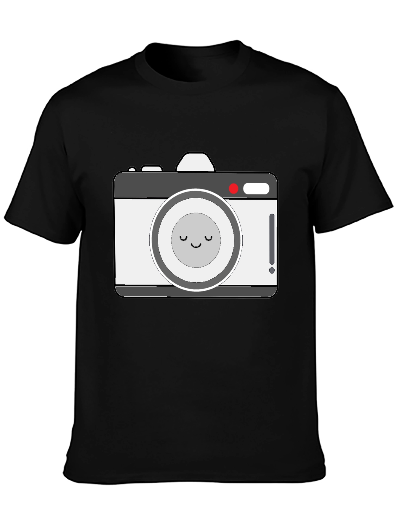 Cute Camera Graphic Black T-Shirt