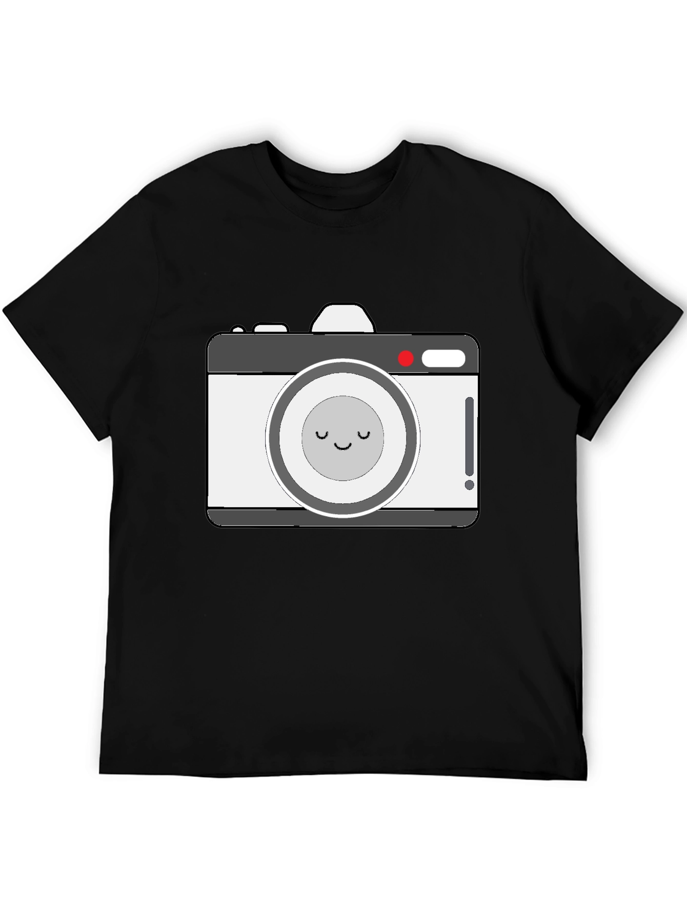 Cute Camera Graphic Black T-Shirt