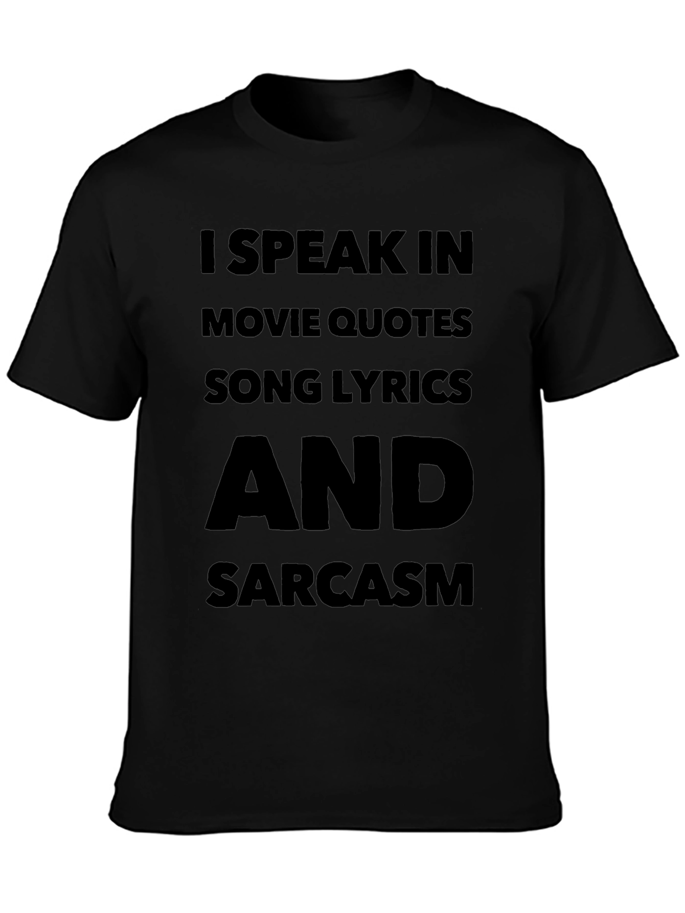 I Speak in Movie Quotes Black T-Shirt