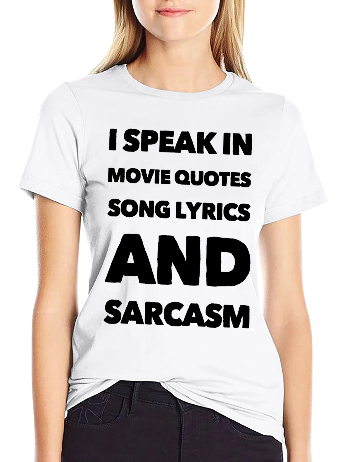 I Speak in Movie Quotes Black T-Shirt