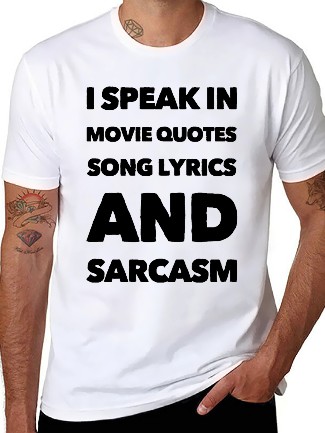 I Speak in Movie Quotes Black T-Shirt