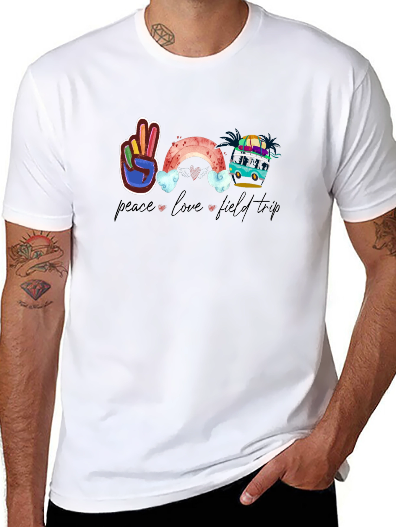Peace Love Field Trip Graphic Tee