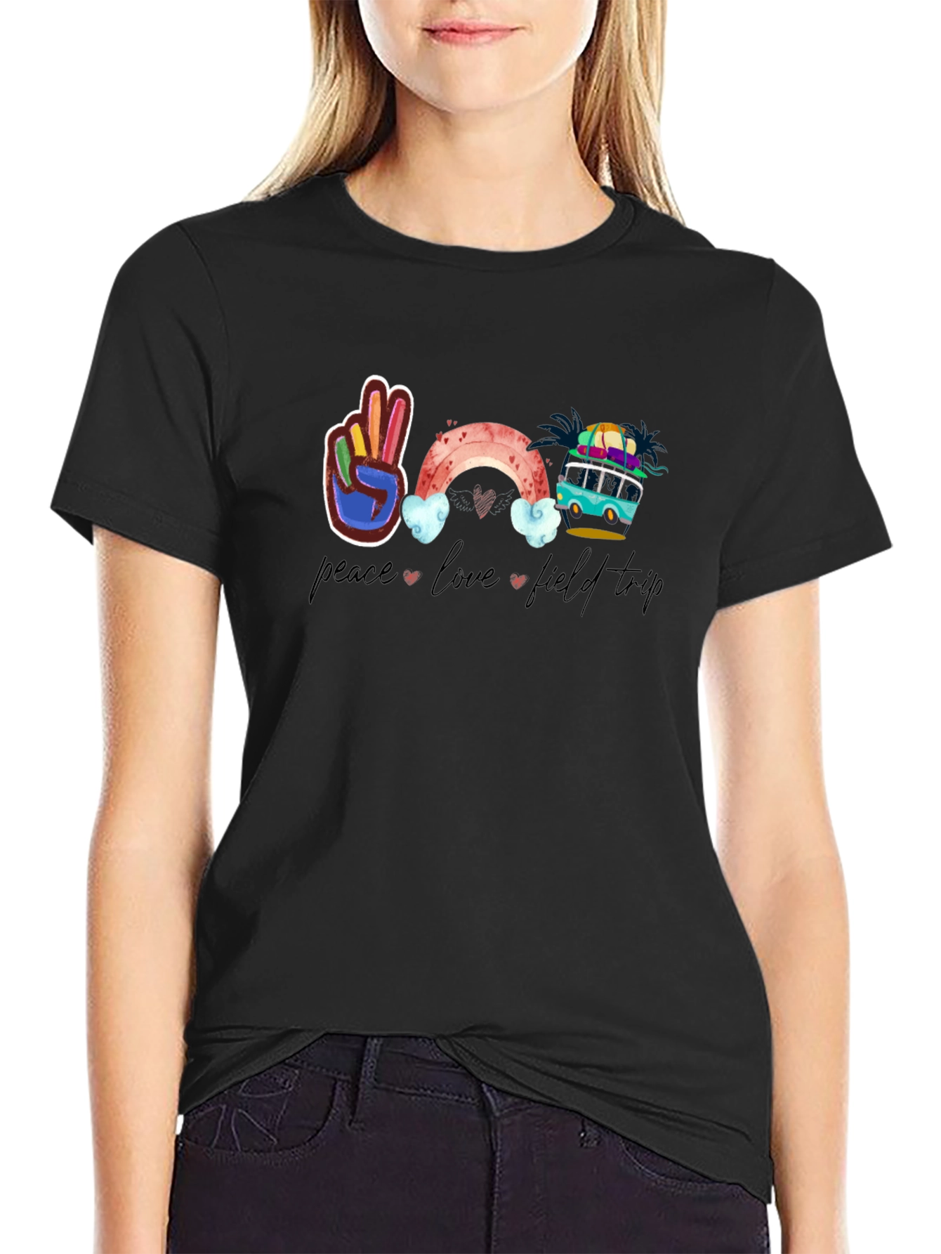 Peace Love Field Trip Graphic Tee
