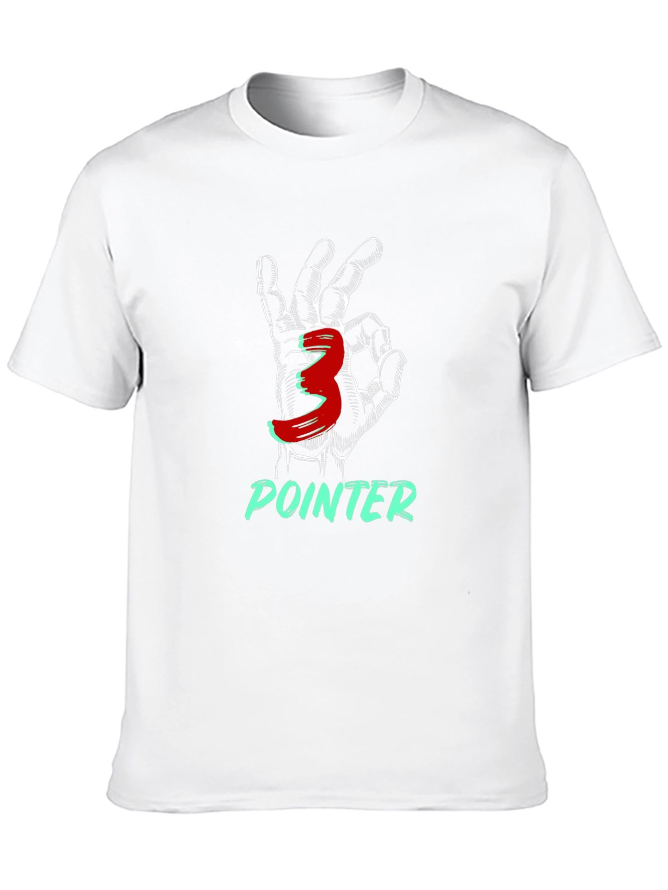 Three Pointer T-Shirt - Basketball Hand Gesture Design