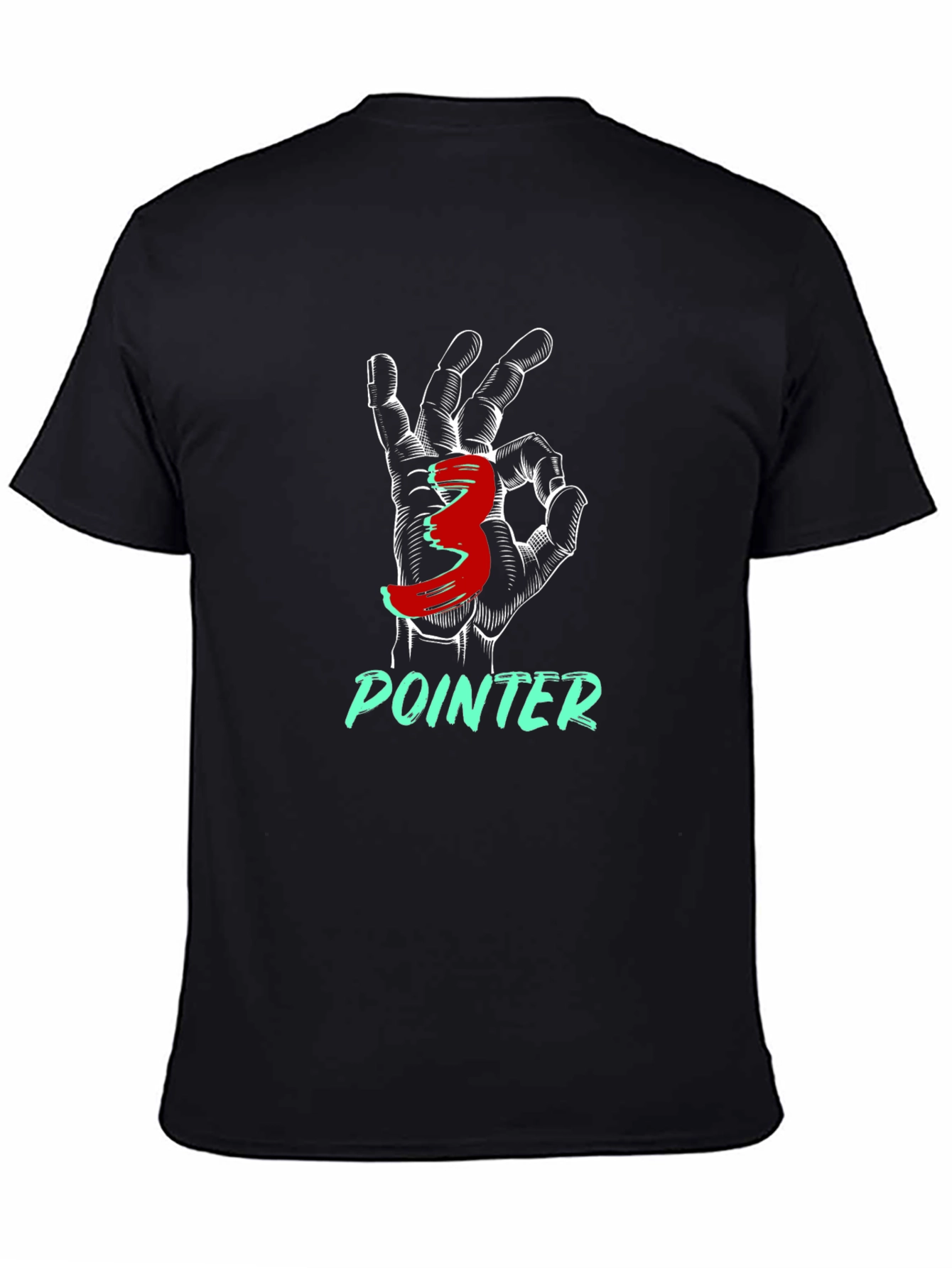 Three Pointer T-Shirt - Basketball Hand Gesture Design