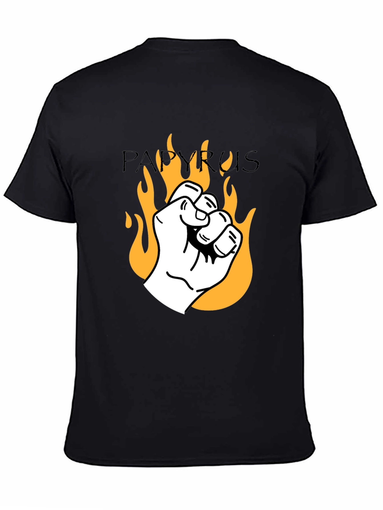 Papyrus Fist Fire Graphic T-Shirt - Black