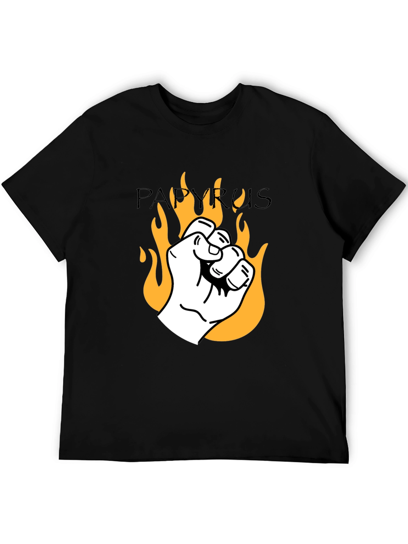 Papyrus Fist Fire Graphic T-Shirt - Black