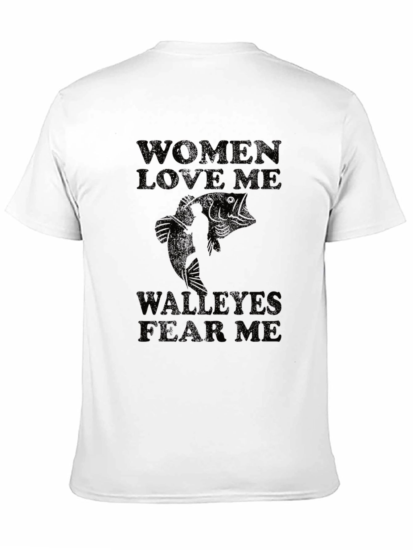 Mens Women Love Me Walleyes Fear Me Black T-Shirt