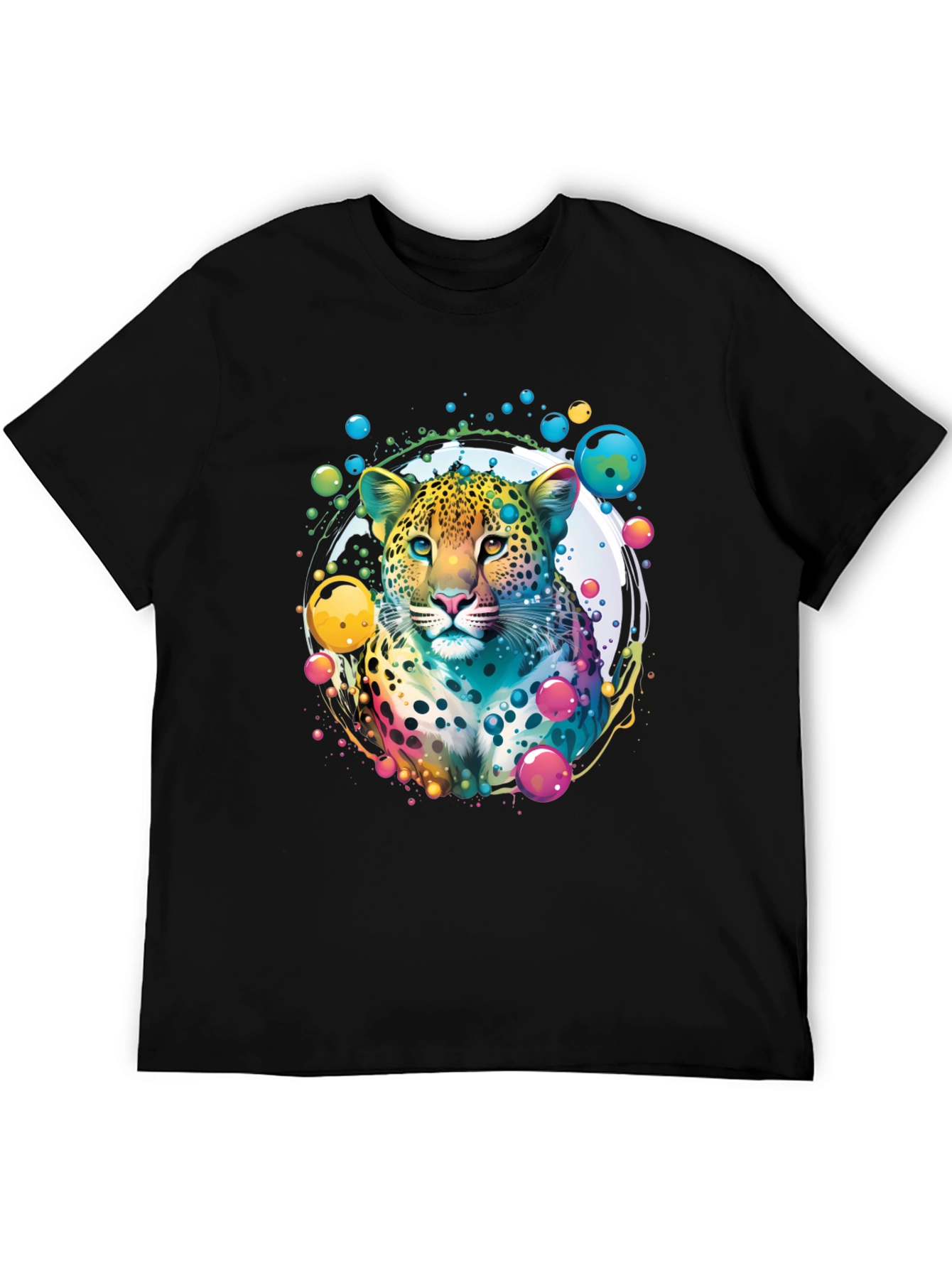 Vibrant Leopard Graphic T-Shirt