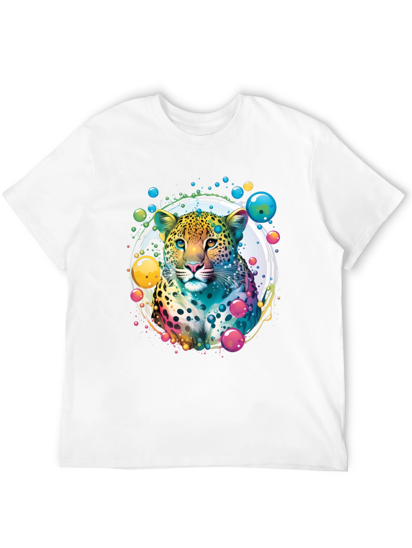 Vibrant Leopard Graphic T-Shirt