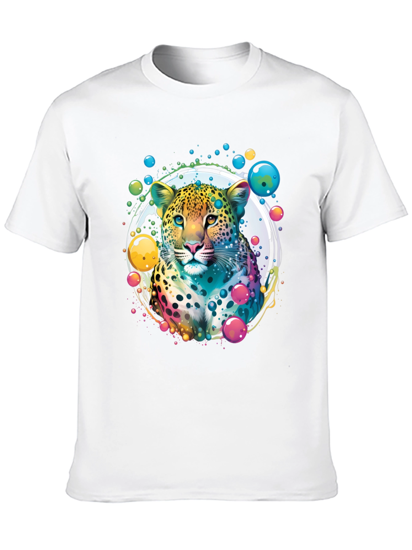 Vibrant Leopard Graphic T-Shirt