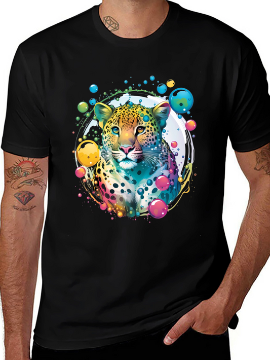 Vibrant Leopard Graphic T-Shirt