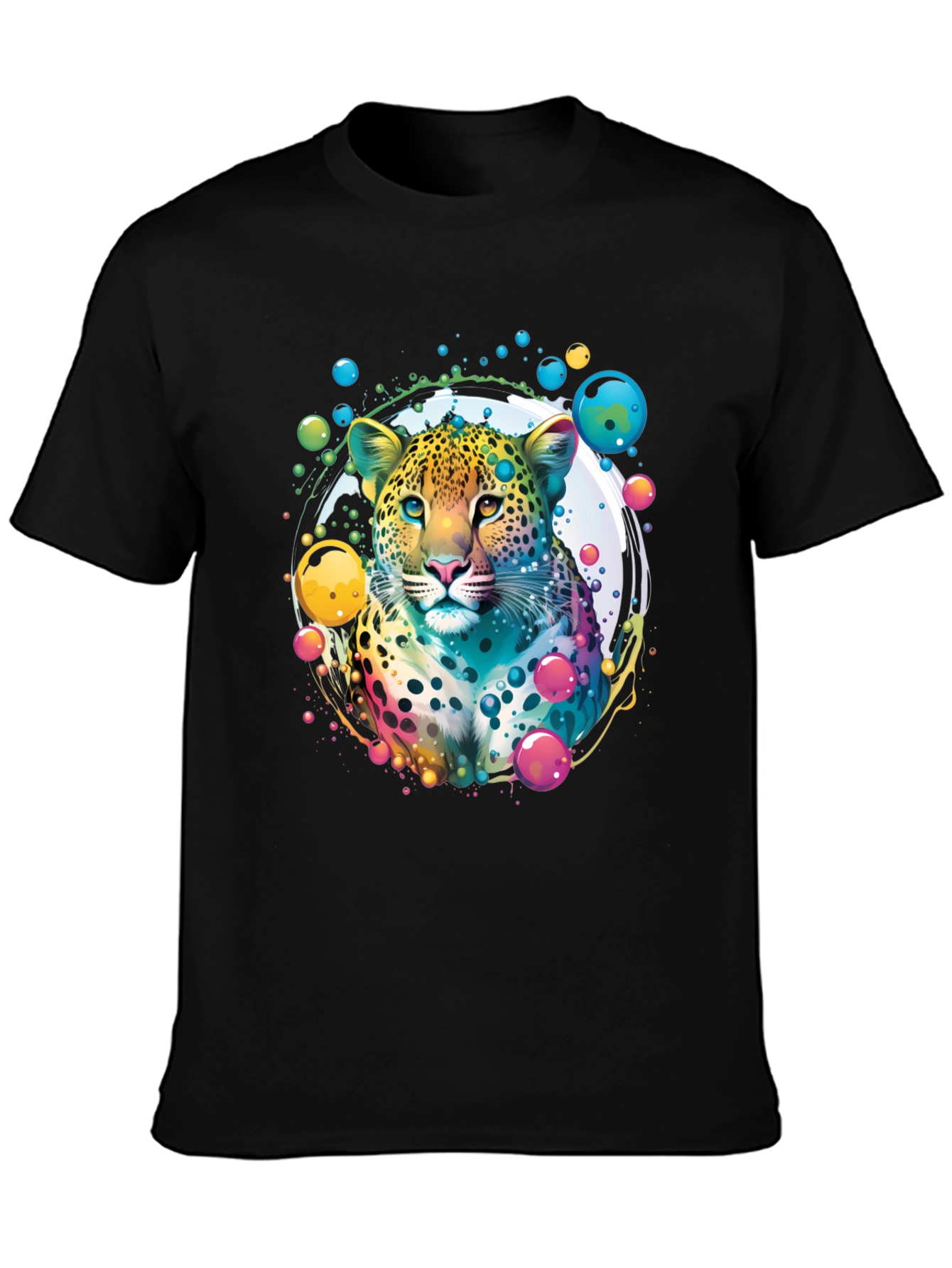 Vibrant Leopard Graphic T-Shirt