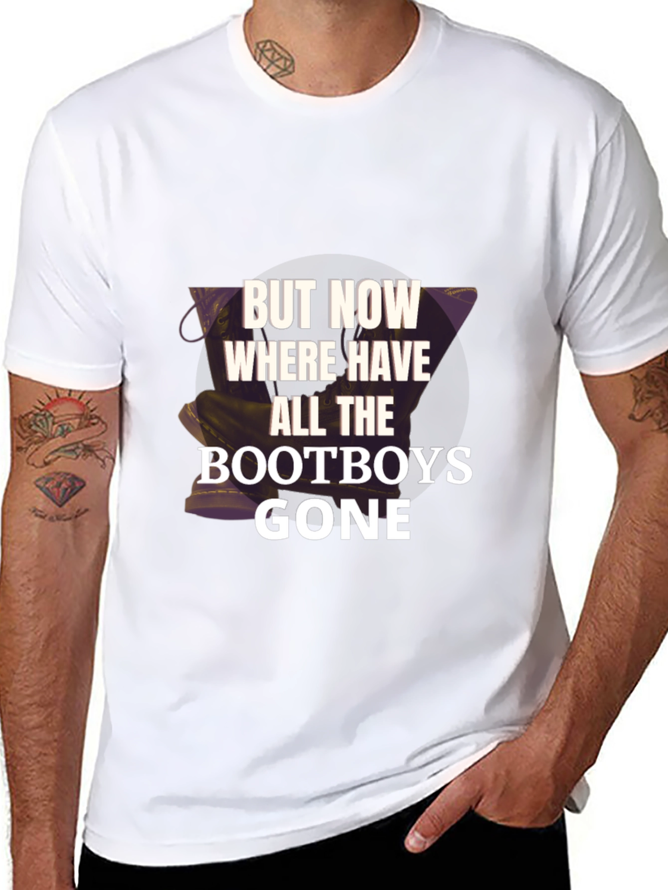 Bootboys Gone Graphic Tee - Novelty Print Shirt