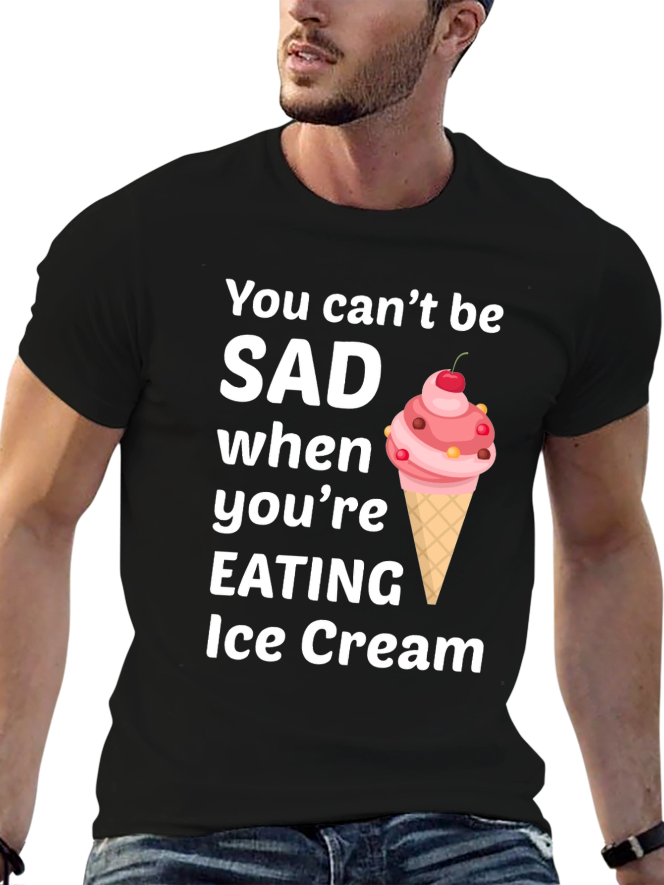 Ice Cream Lover T-Shirt - You Cant Be SAD