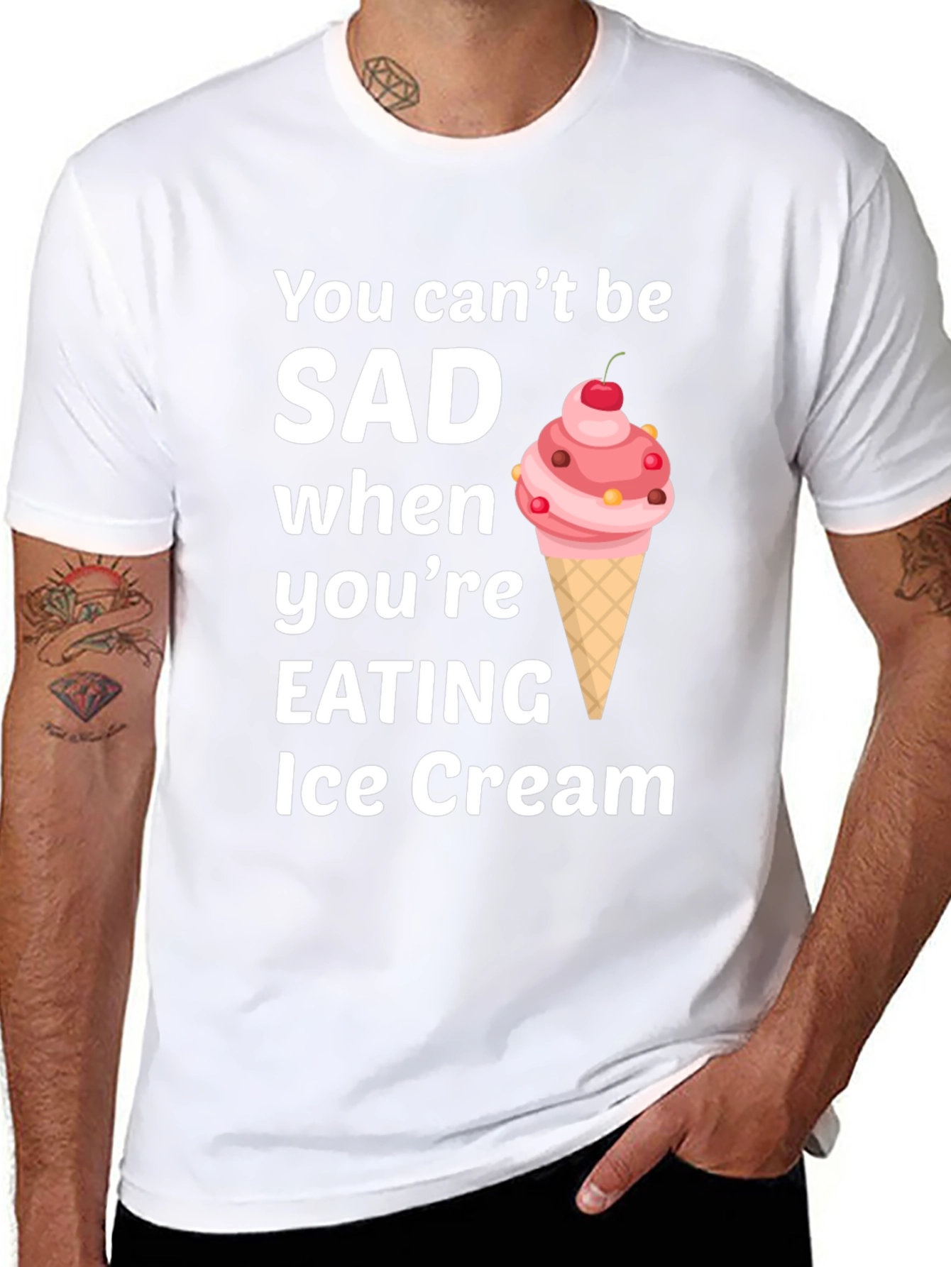 Ice Cream Lover T-Shirt - You Cant Be SAD