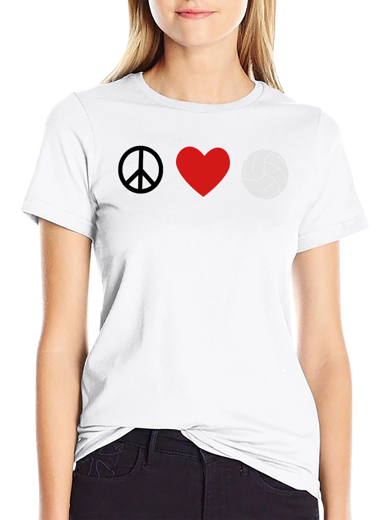 Peace Love Volleyball Graphic Tee